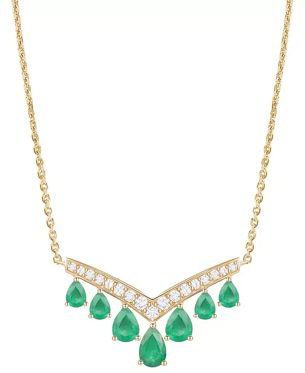 

Колье с драгоценными камнями и бриллиантами (1/3 карата) из 14-каратного золота (также из 14-каратного белого золота) Macy'S, emerald