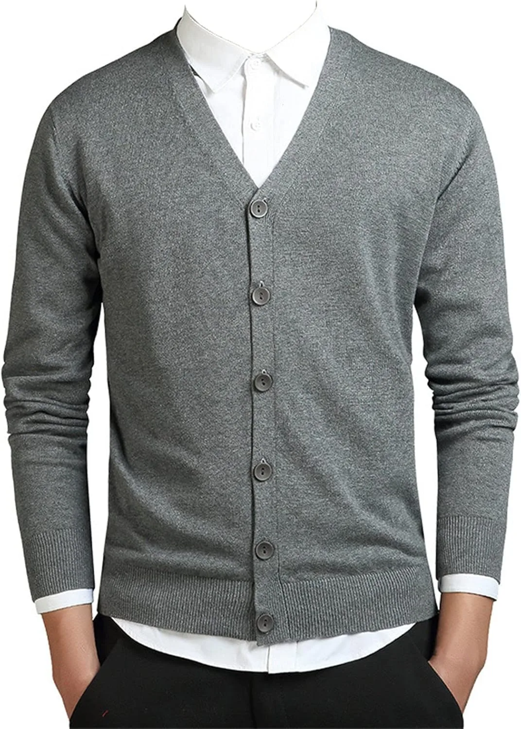 

Мужской кардиган с V-образным вырезом, классический, на пуговицах Kaxiya2021