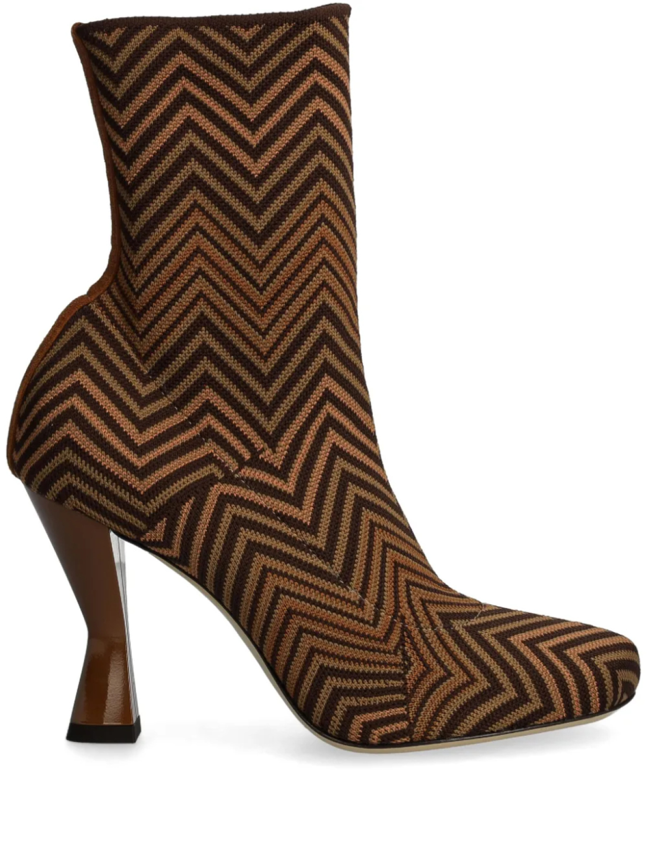 Ботинки Missoni с зигзагообразным узором, коричневый