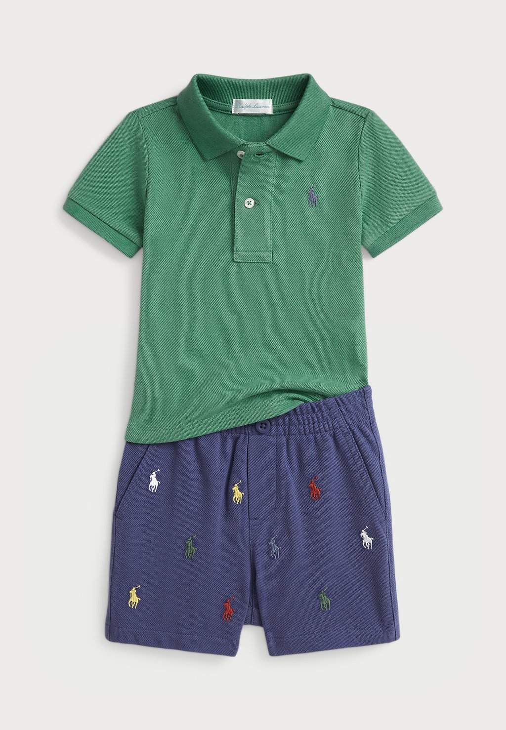 

Рубашка поло MESH POLO SHIRT AND SHORT SET Polo Ralph Lauren, зеленый