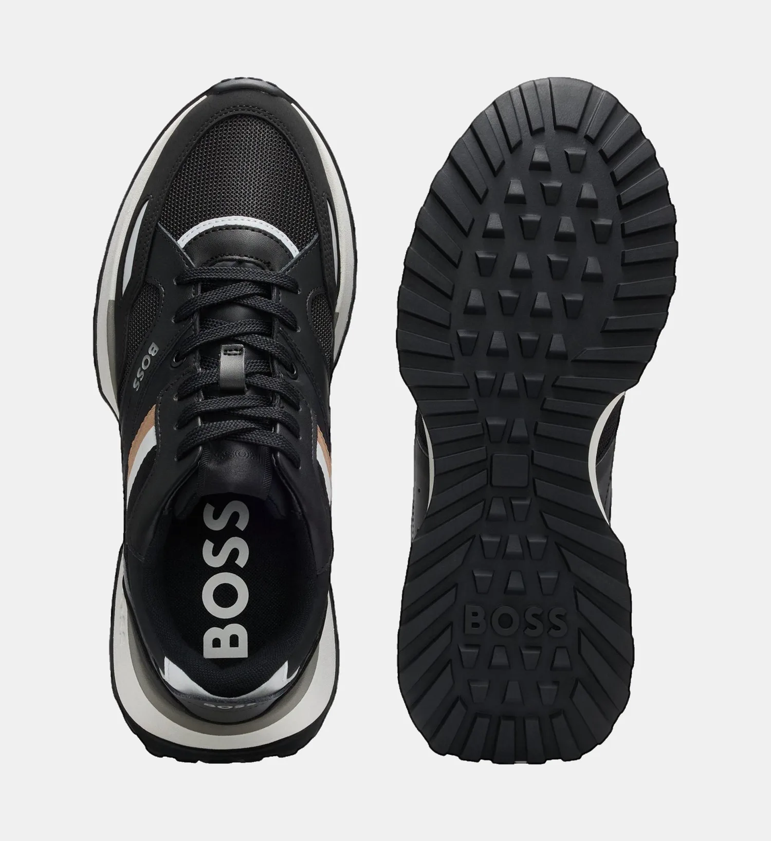 Кроссовки низкие, модель Jonah signature BOSS, черный — фото 3