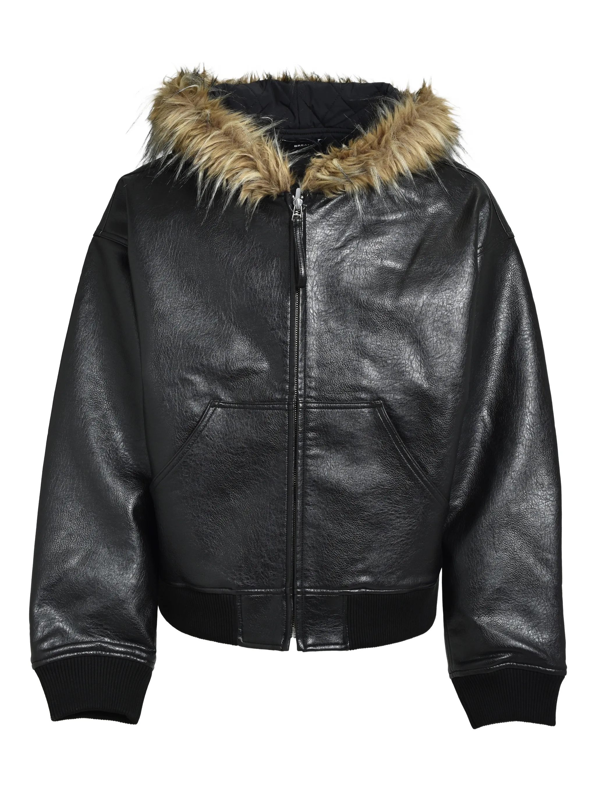 

Куртка-бомбер из искусственного меха Breath, черный