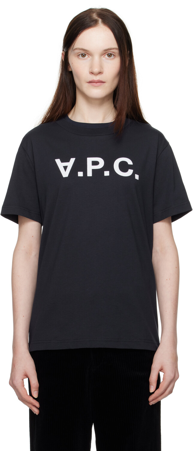 

Футболка Navy Standard Grand 'VPC' A.P.C., темно-синий/экрю