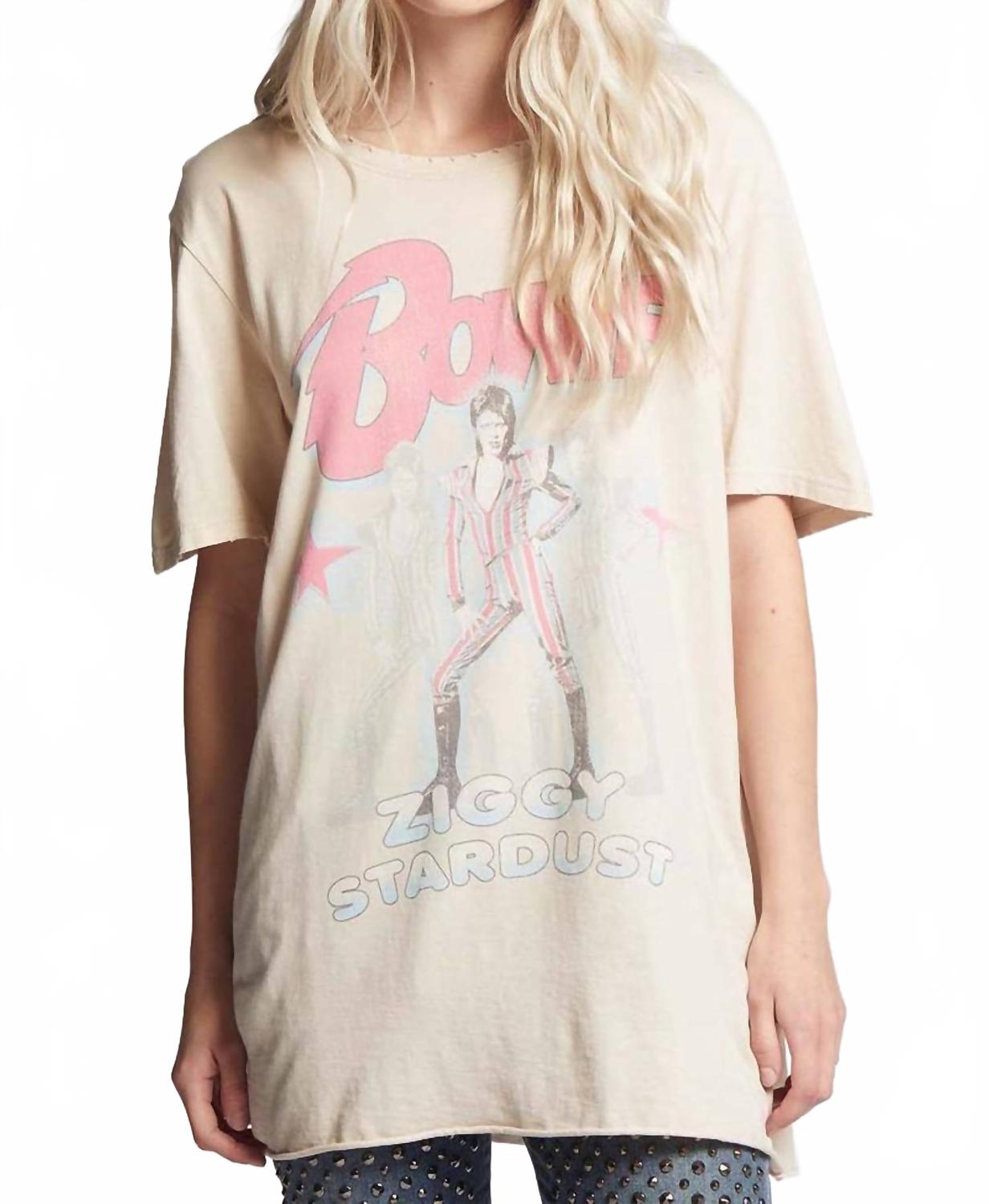 

Футболка Bowie Ziggy Stardust бежевая Recycled Karma
