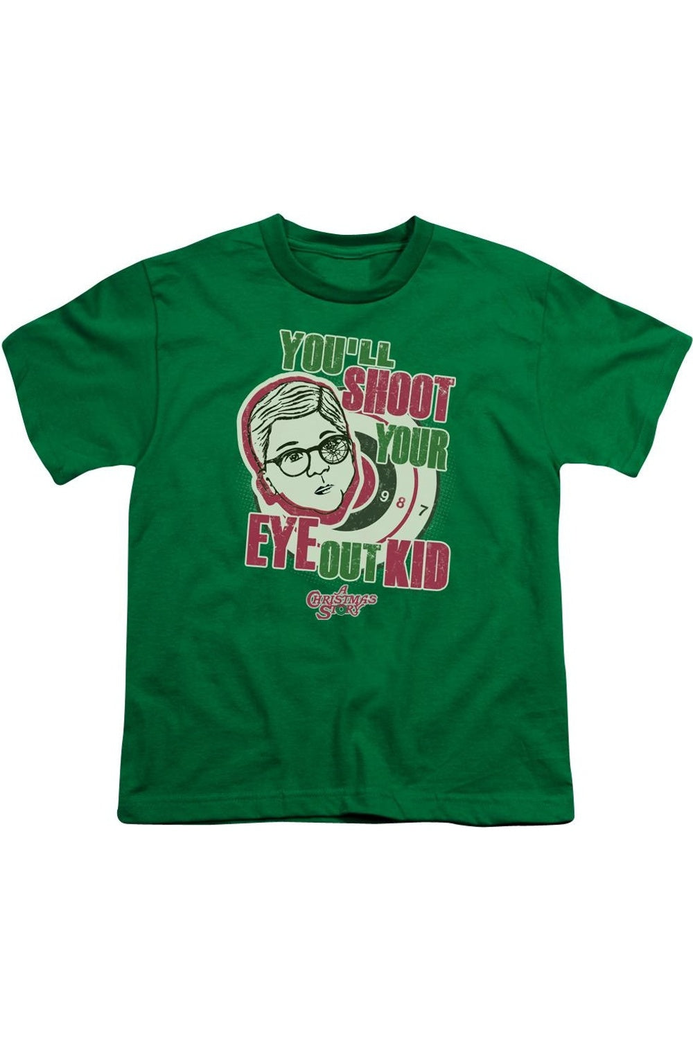 

Футболка с коротким рукавом для детей "Рождественская история: Глаз себе выбьешь" Gildan, зеленый