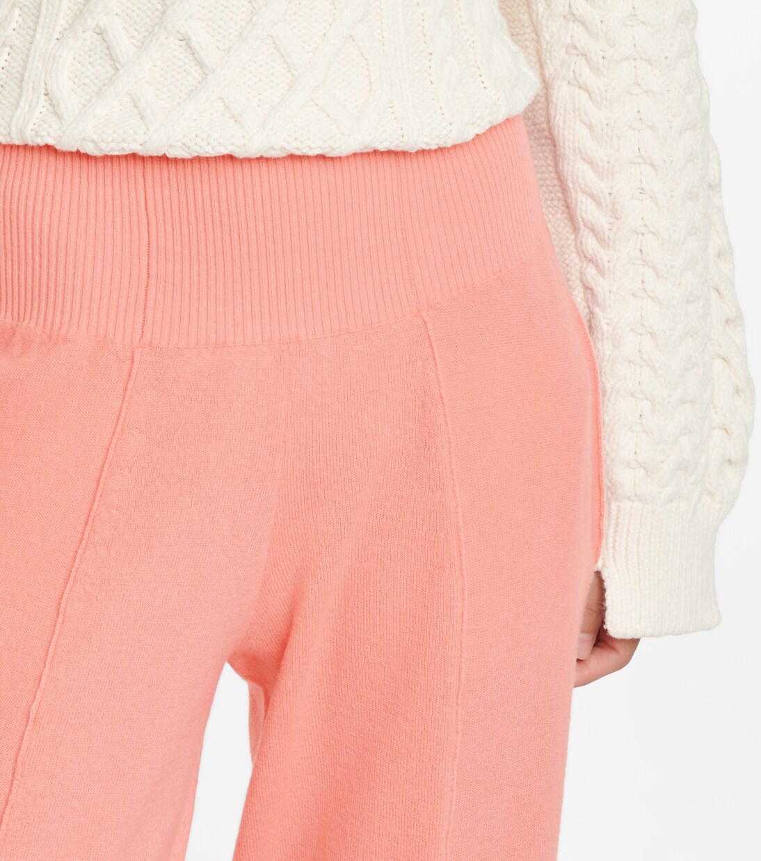 Спортивные брюки из девственной шерсти Stella McCartney, Sherbet Orange — фото 4