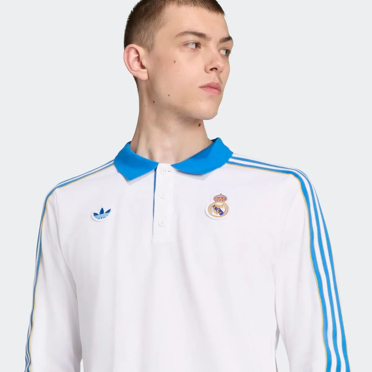 Мужское поло Real Madrid CF Terrace Icons Originals adidas, белый — фото 3