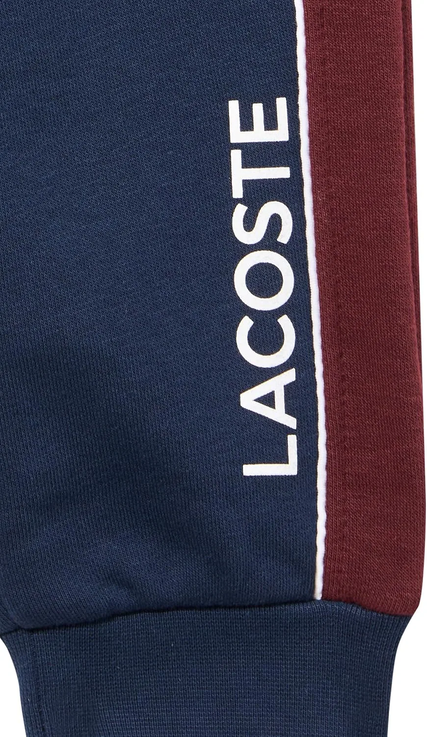 Детские спортивные штаны Lacoste с фирменной символикой, Navy Blue/Bordeaux — фото 2