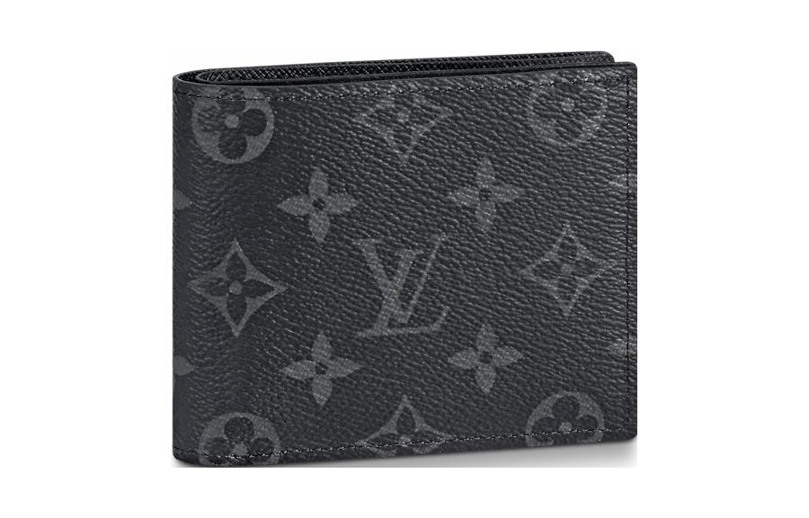 

Холщовый кошелек с кожаными вставками мужской черно-серый LOUIS VUITTON