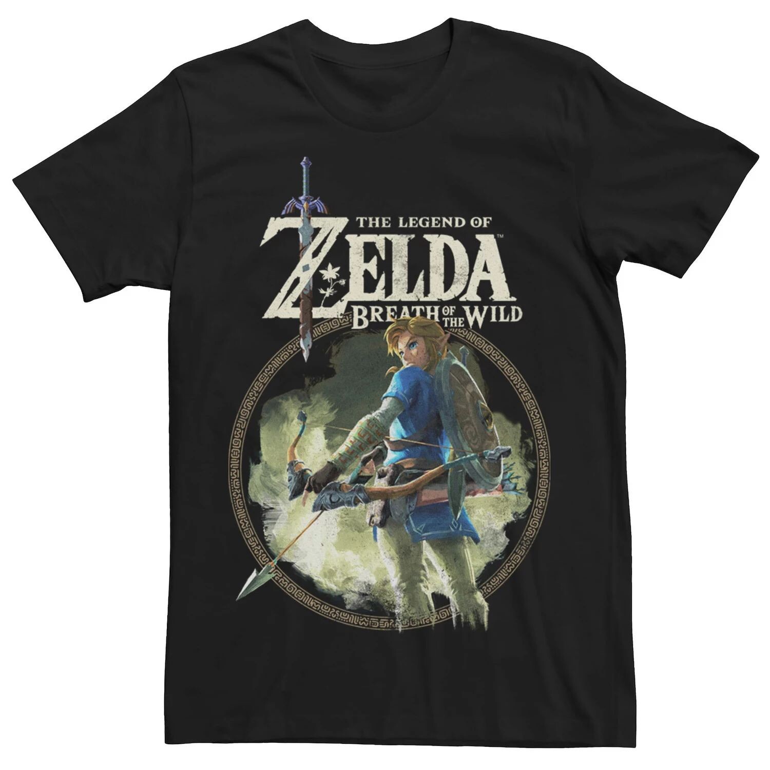 

Мужская футболка с портретом и рисунком The Legend Of Zelda Breath Of The Wild Link Licensed Character