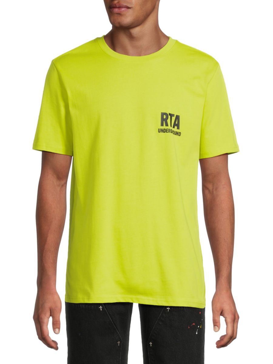 

Футболка из хлопка с графическим логотипом RTA, цвет Neon Yellow