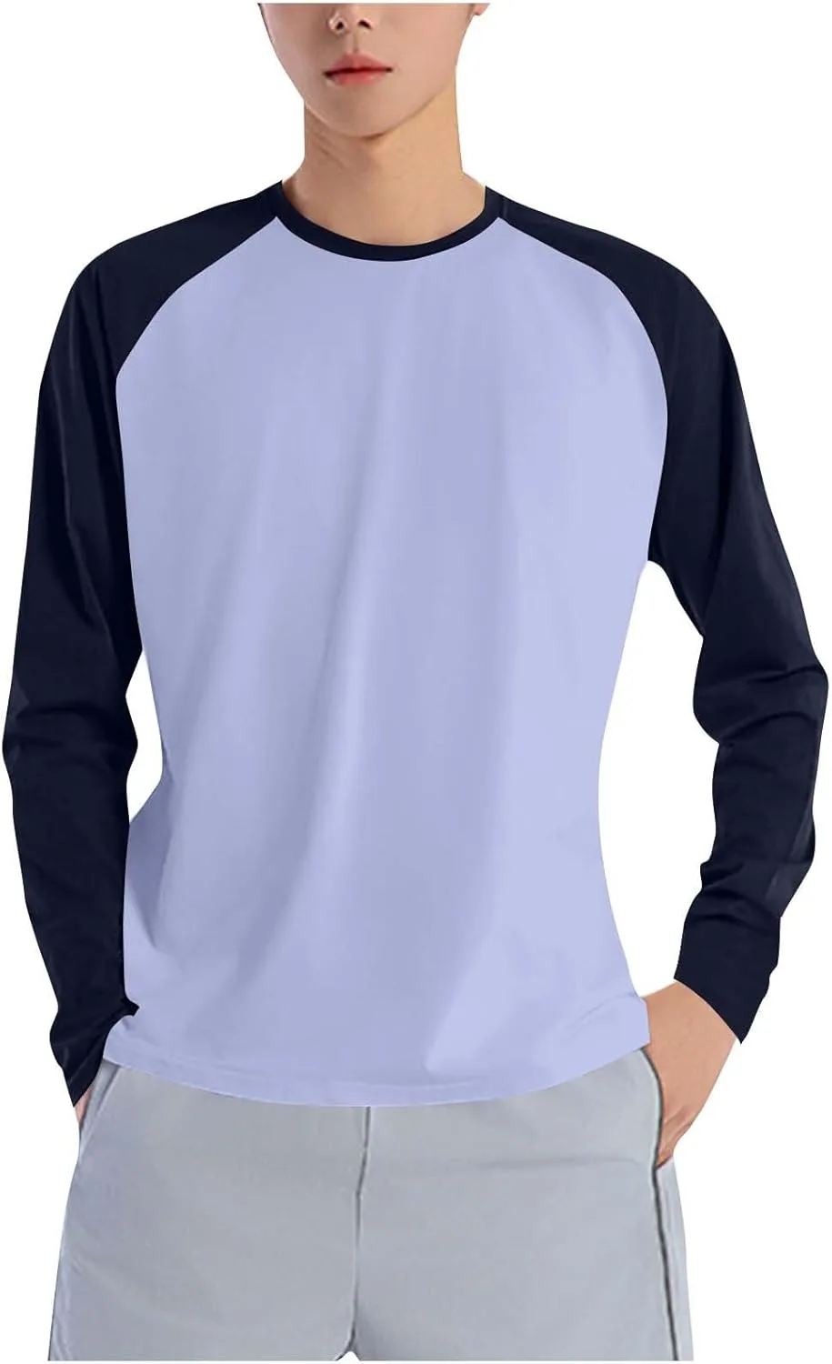 

Мужская футболка с длинным рукавом реглан Casual Color Block Baseball Jersey