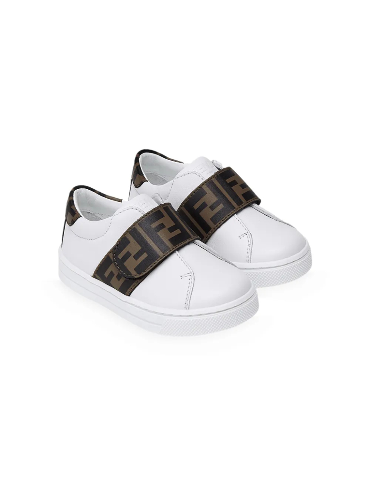 

Кеды на липучках с логотипом FF Fendi Kids, белый