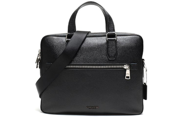 

Кожаная наплечная сумка Kennedy, через плечо, большая мужская сумка черный COACH