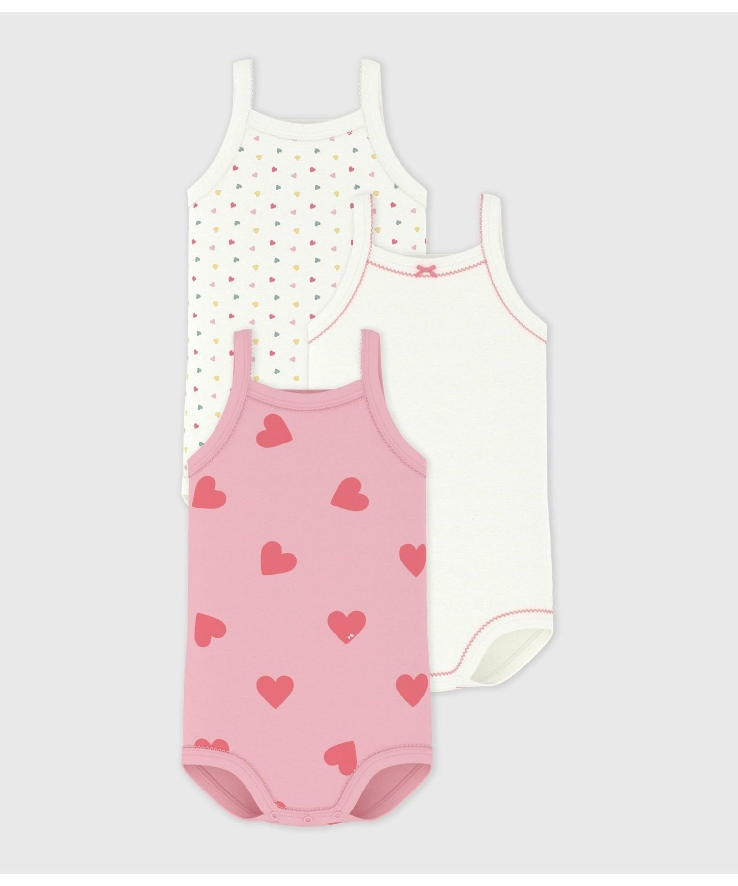 Комплект из 3 боди с принтом в виде сердечек PETIT BATEAU, Multicolor 1