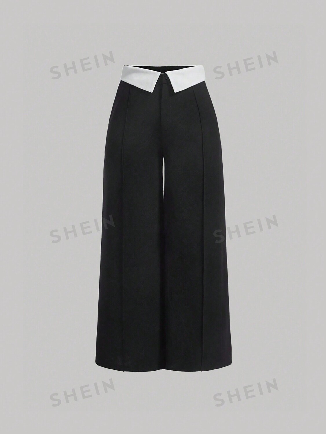 

MOD PLUS Широкие брюки, блочное плетение Shein, черный/белый