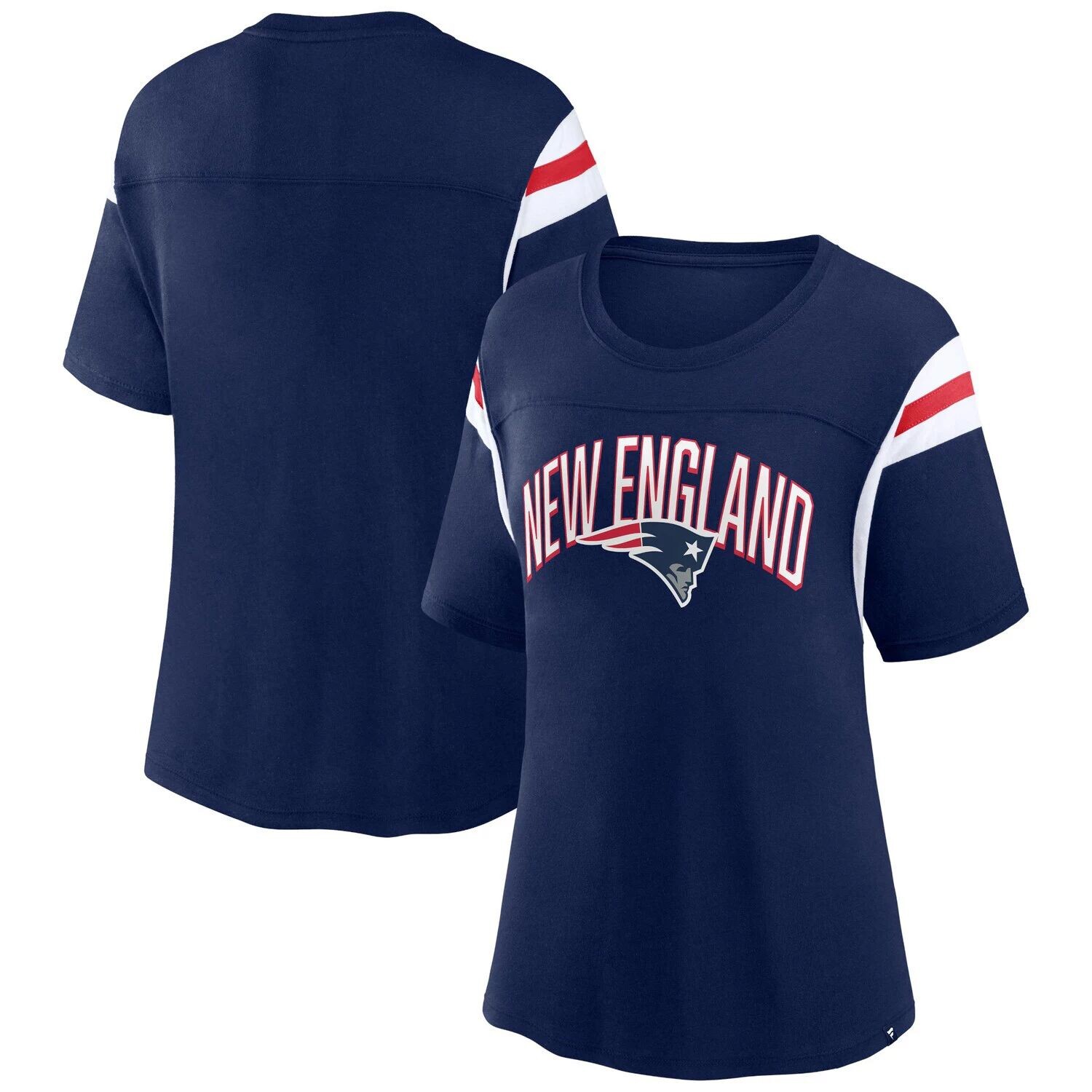 

Женская темно-синяя футболка с фирменным логотипом New England Patriots Earned Stripes Fanatics, Синий, Женская темно-синяя футболка с фирменным логотипом New England Patriots Earned Stripes Fanatics