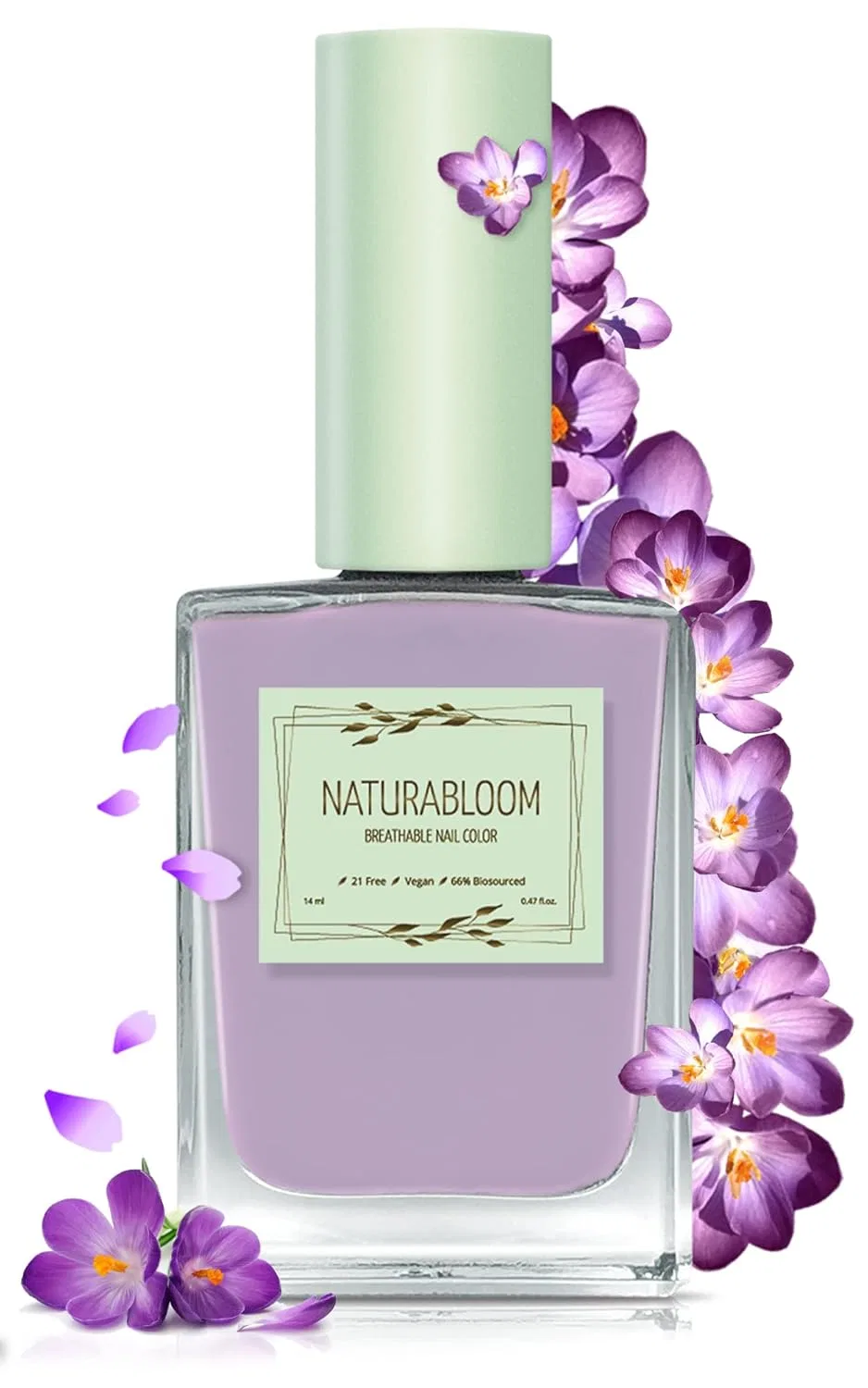 Быстросохнущий фиолетовый лак для ногтей NATURABLOOM 14 мл Naturabloom, Lilac Delight