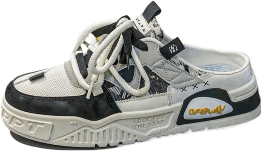 

Мужские босоножки для тенниса без задника, широкие мюли, кроссовки на мягкой подошве Geerta, черный