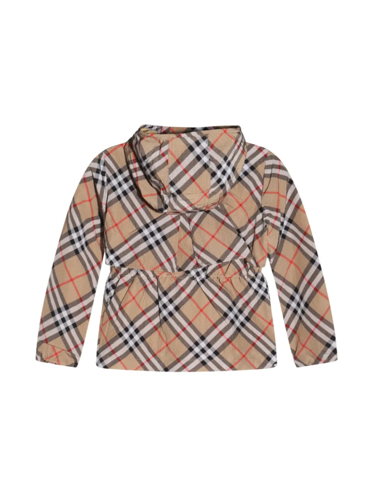 Куртка Burberry Kids из нейлона в клетку, коричневый — фото 2