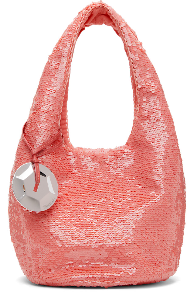 

Мини-сумка шоппер с пайетками Jw Anderson, цвет bubblegum