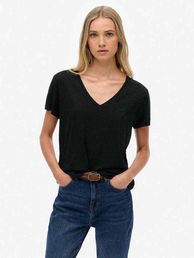 

Футболка The Studios с вышивкой и эффектом неровной ткани Superdry, Black