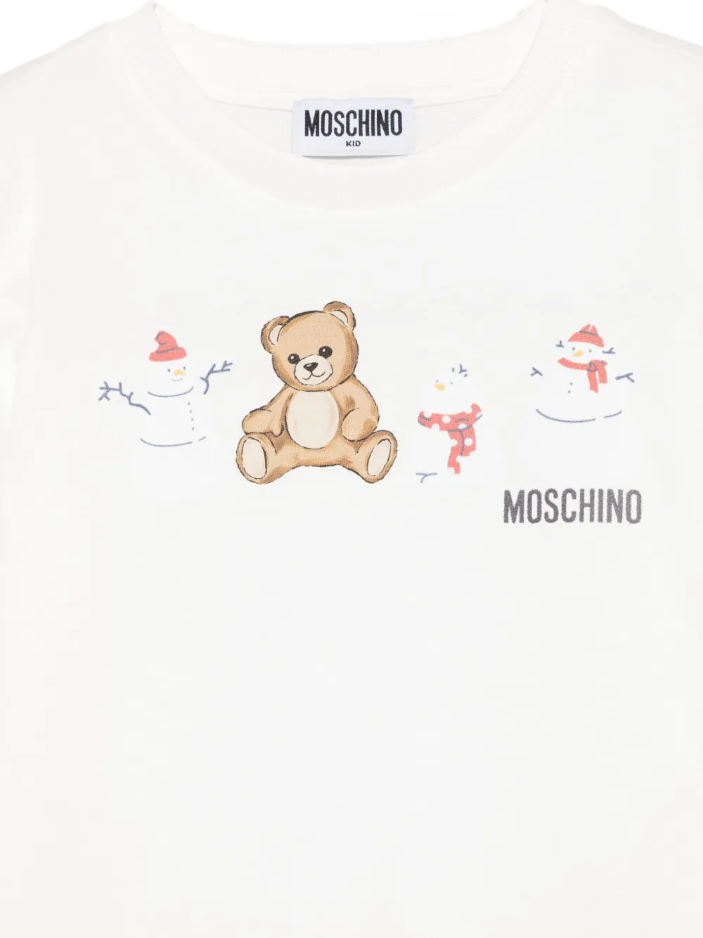 Футболка с принтом Teddy Bear Moschino Kids, белый — фото 3