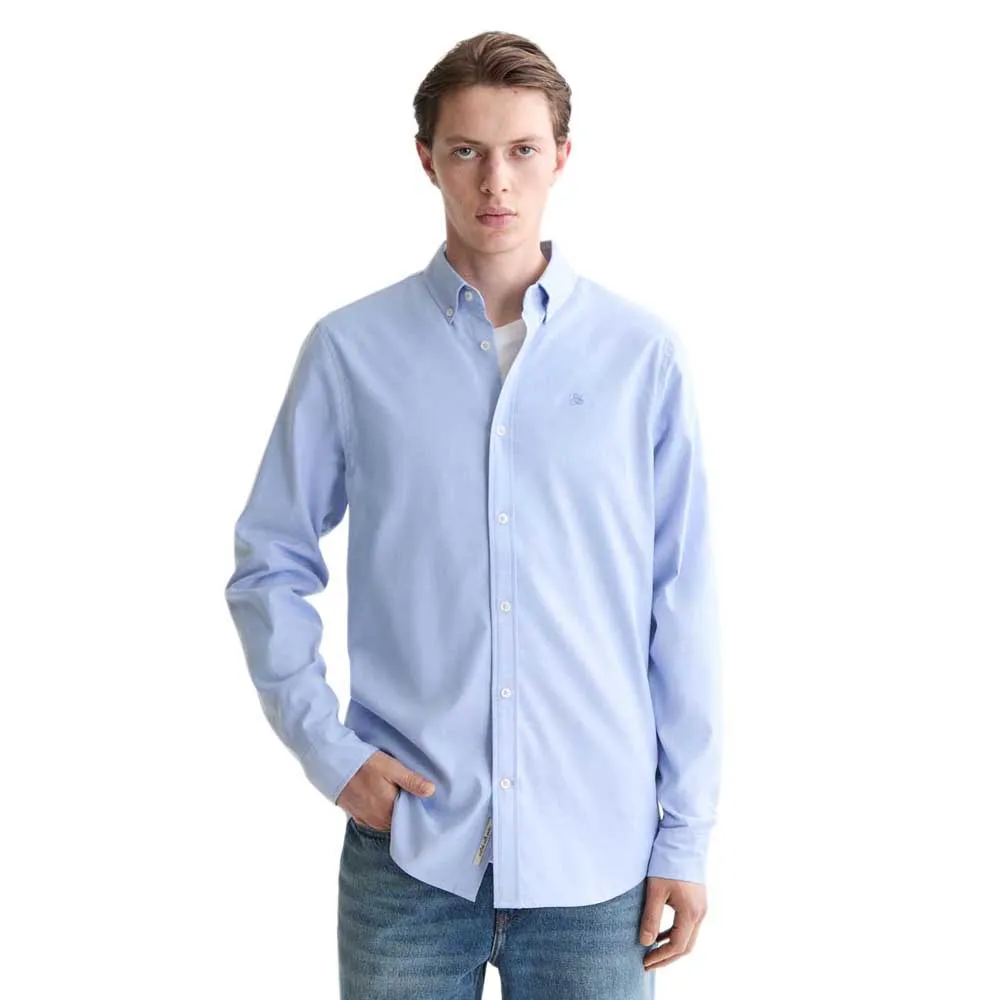 

Рубашка Scotch & Soda Solid Regular Fit Oxford, синий