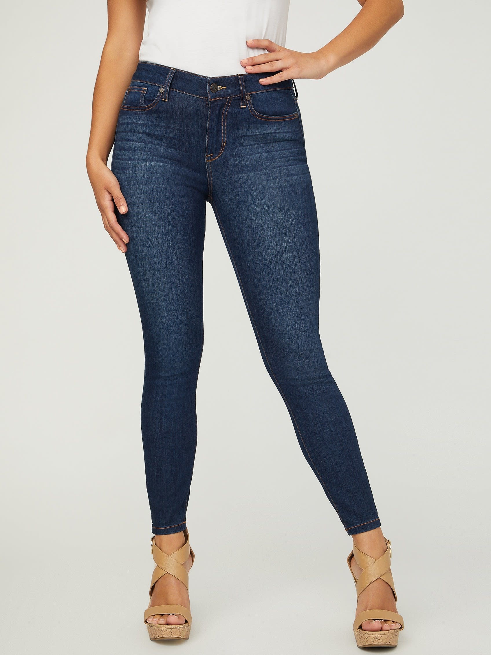 

Узкие джинсы Jaden Sculpt средней посадки Guess Factory, цвет dark wash
