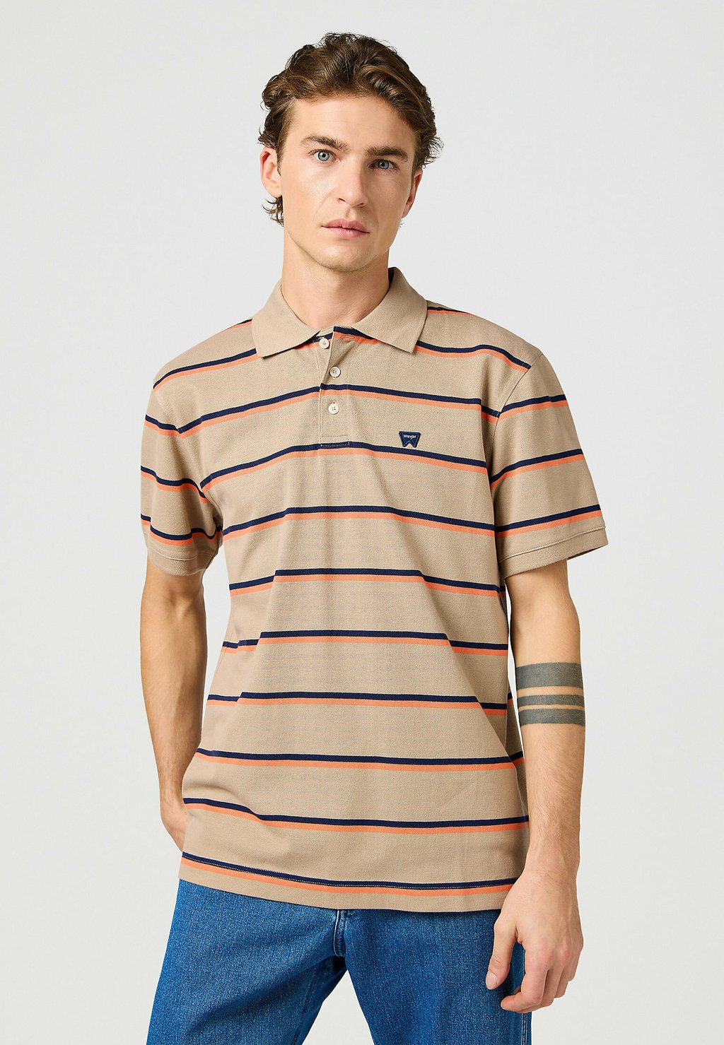 

Рубашка поло SHORT SLEEVE STRIPE Wrangler, бежевый