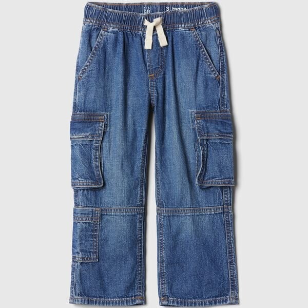 

Джинсы-Карго baggy-fit с завязками на шнурке Gap, синий