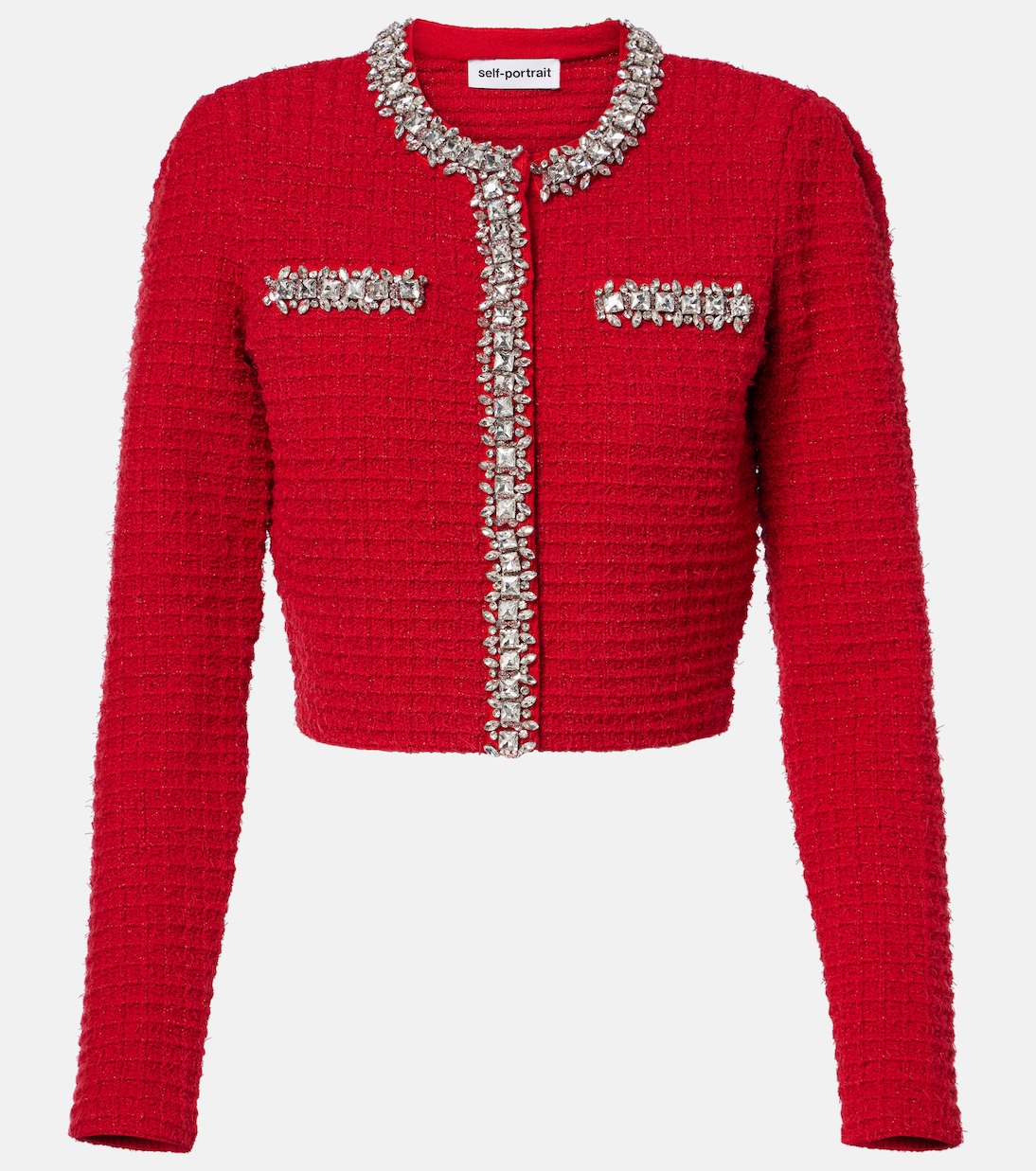 

Украшенный кардиган Self-Portrait, красный