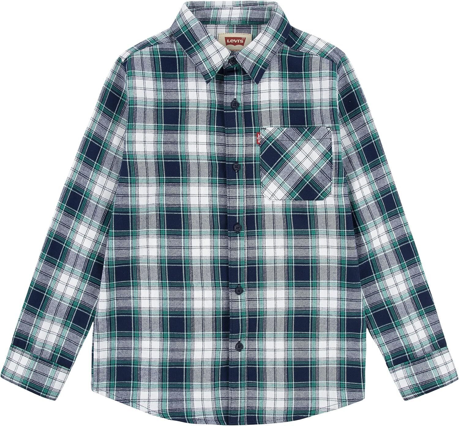 Рубашка Levi's для мальчиков с длинным рукавом из фланели, Pepper Green