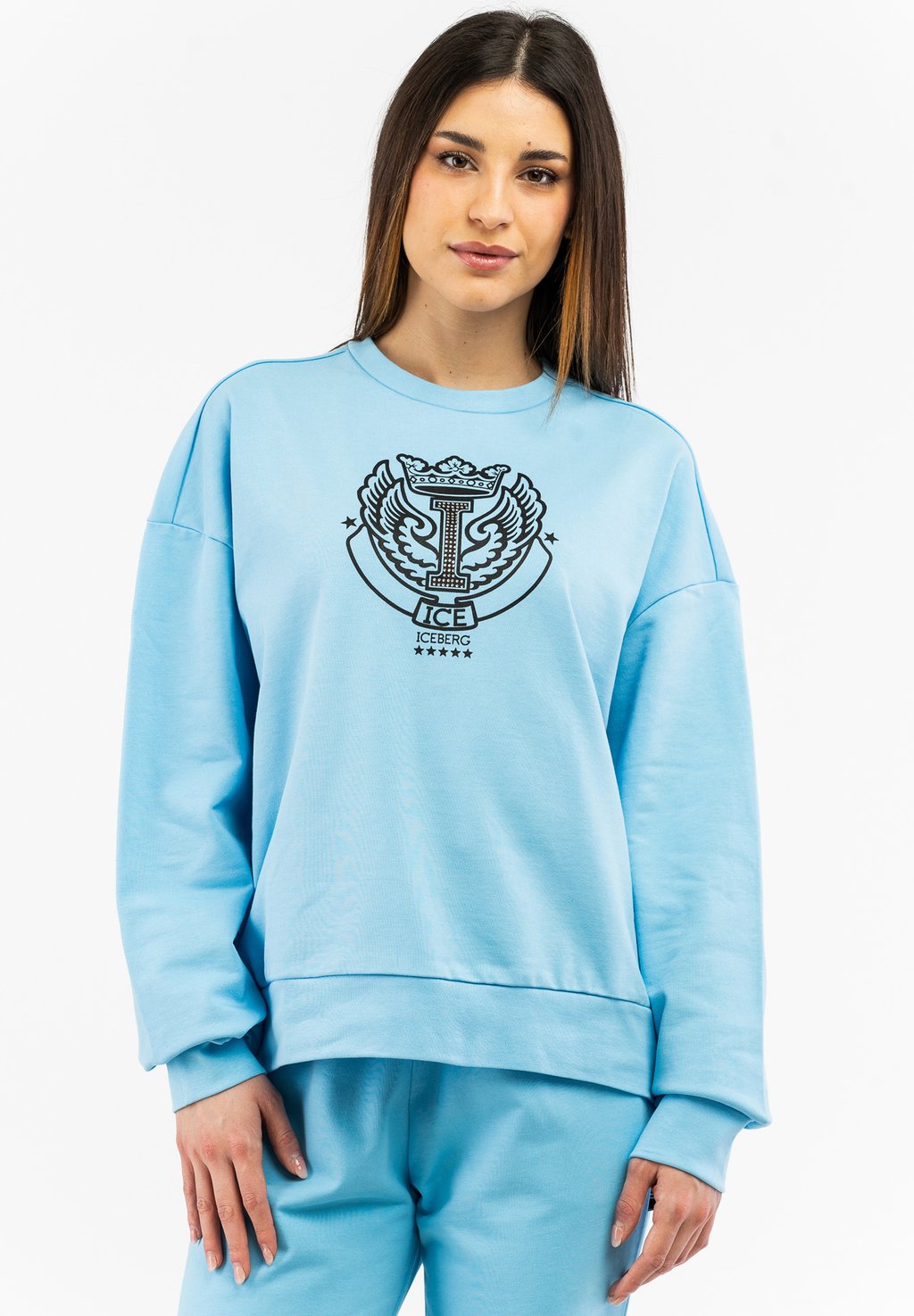 

Толстовка ROUNDNECK BIG FRONT LOGO ICE ICEBERG, светло-голубой