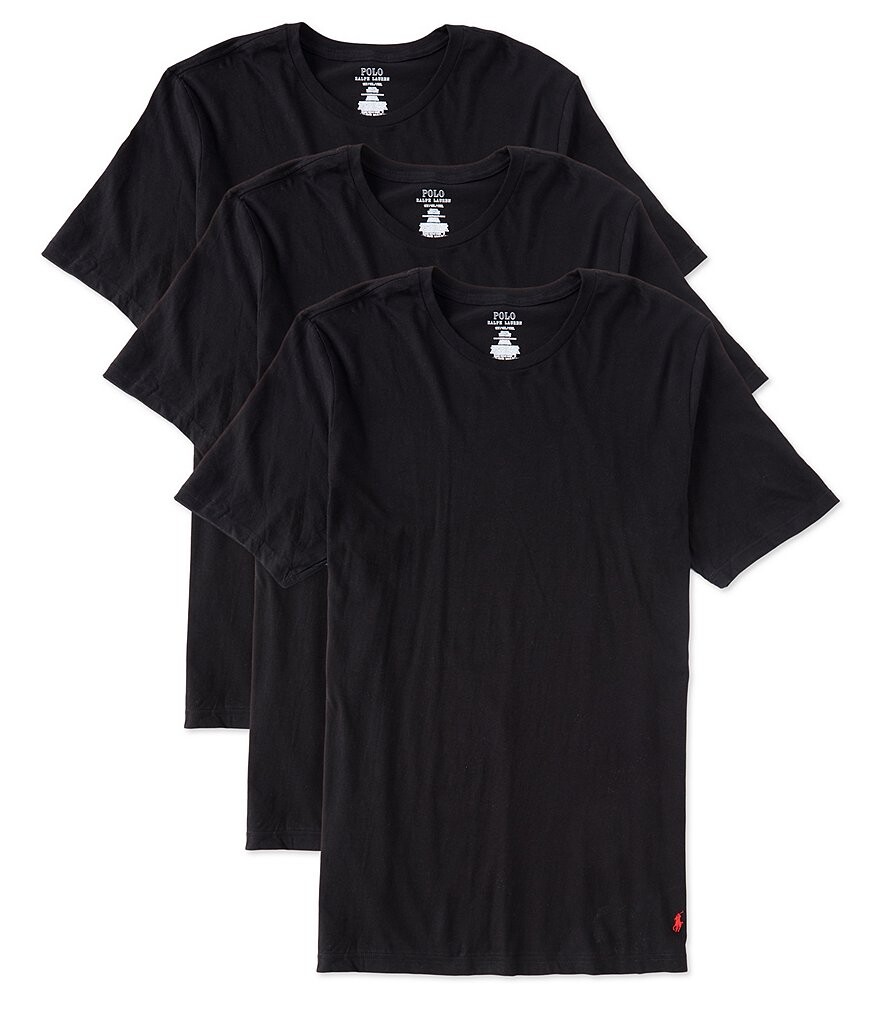 

Комплект из трех футболок классического кроя с круглым вырезом Polo Ralph Lauren Big & Tall, черный