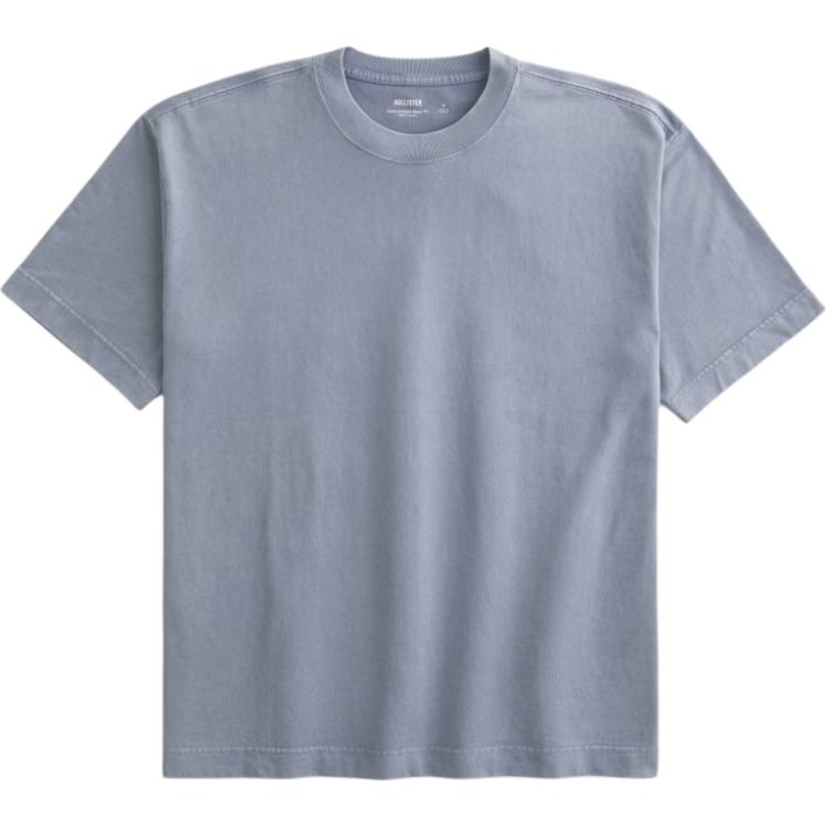 

Hollister/ Мужская футболка с круглым вырезом, утолщенная, прямого кроя, синяя, Синий, Hollister/ Мужская футболка с круглым вырезом, утолщенная, прямого кроя, синяя