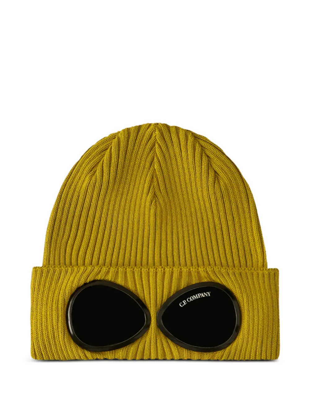 

Шапка бини Goggle в рубчик с линзами C.P. Company, желтый