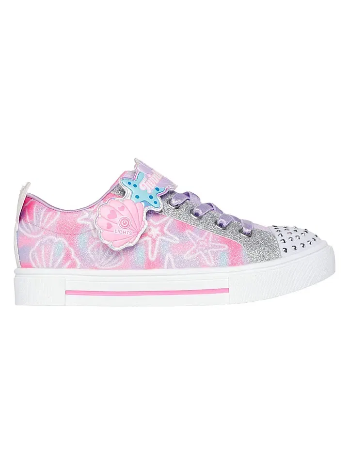 Кроссовки с блестками Skechers, розовый