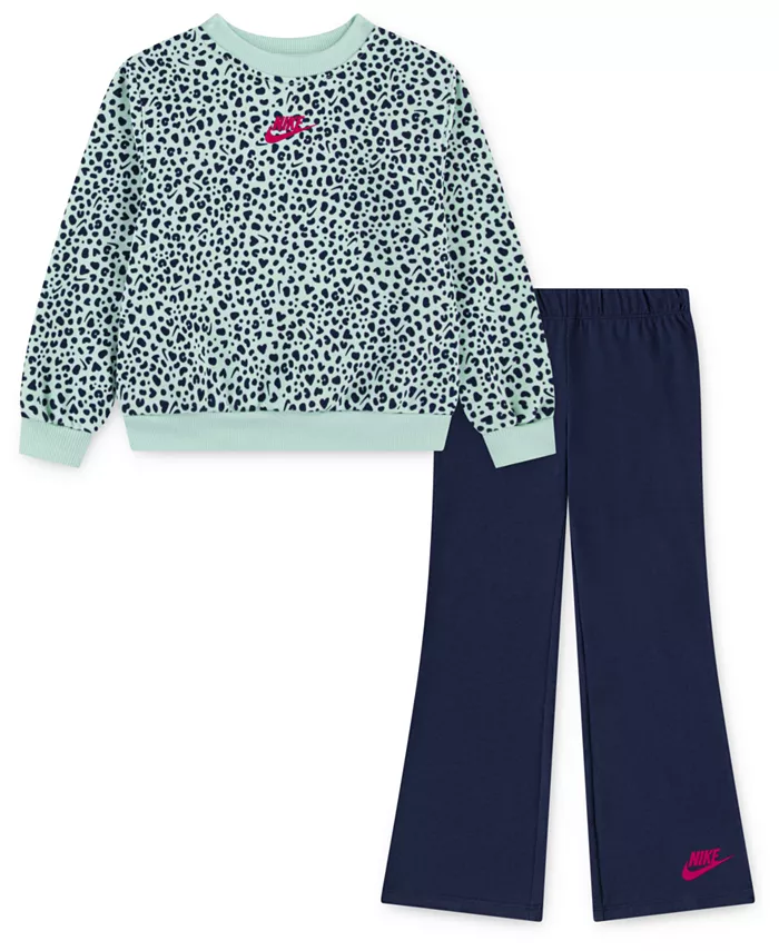 

Детский комплект для девочек 2T-6X Kick Flare: топ с принтом и леггинсы, 2 предмета Nike, синий