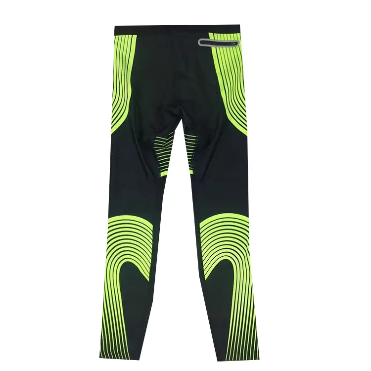 Брюки для бега dri fit мужские Nike, черный/неоново-зеленый — фото 3