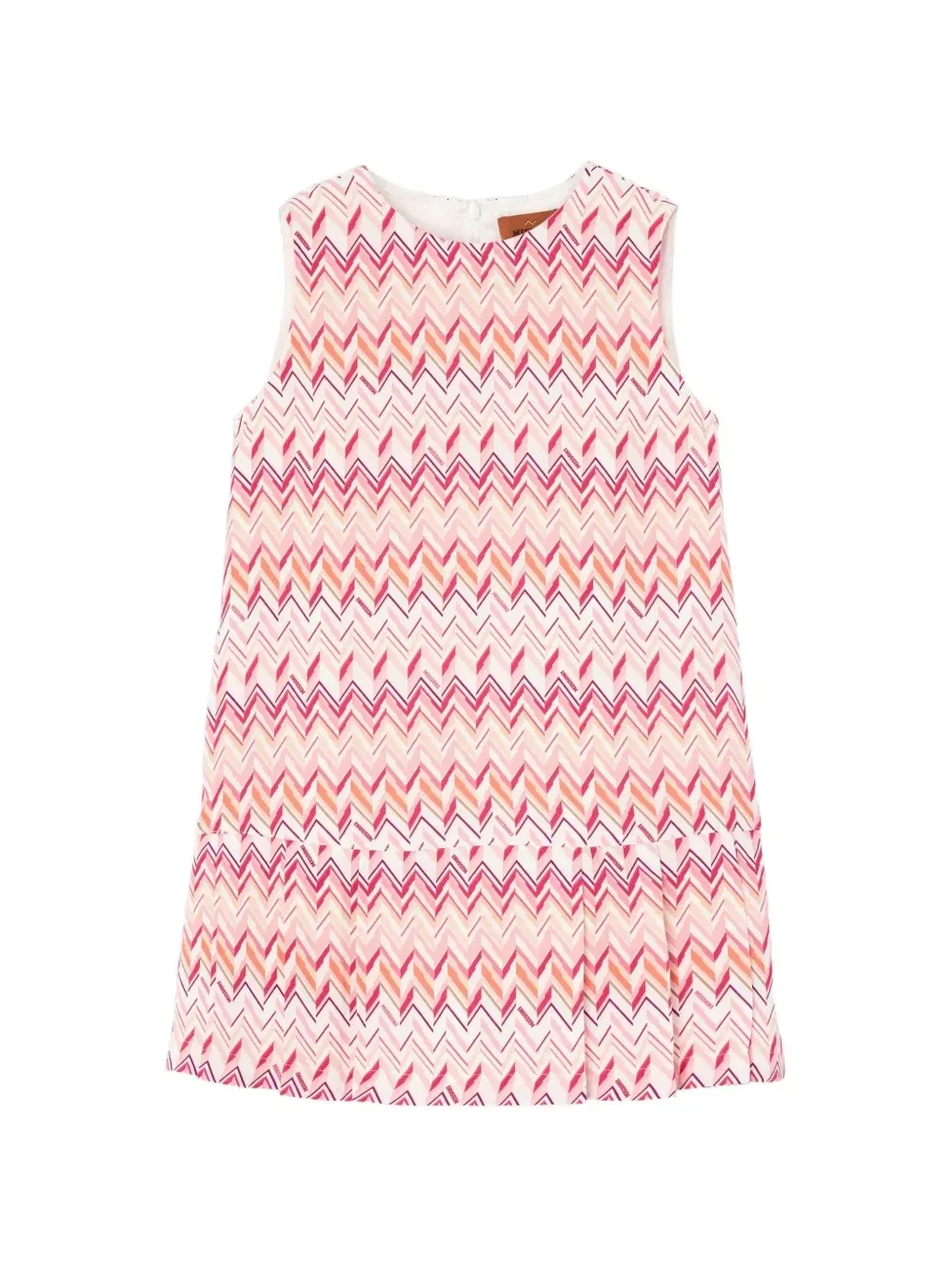 Платье без рукавов с зигзагообразным принтом Missoni Kids, розовый