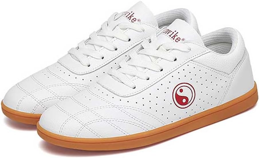 

Кожаные туфли для Тайцзи, противоскользящие спортивные туфли для боевых искусств Кунг-Фу, модные легкие туфли Ушу Шаолинь с резиновой подошвой для ходьбы Veacam, белый