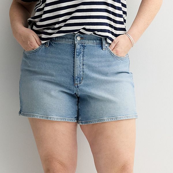 

Джинсовые шорты mid rise Plus size curvy Sonoma Goods For Life, Super Light Wash