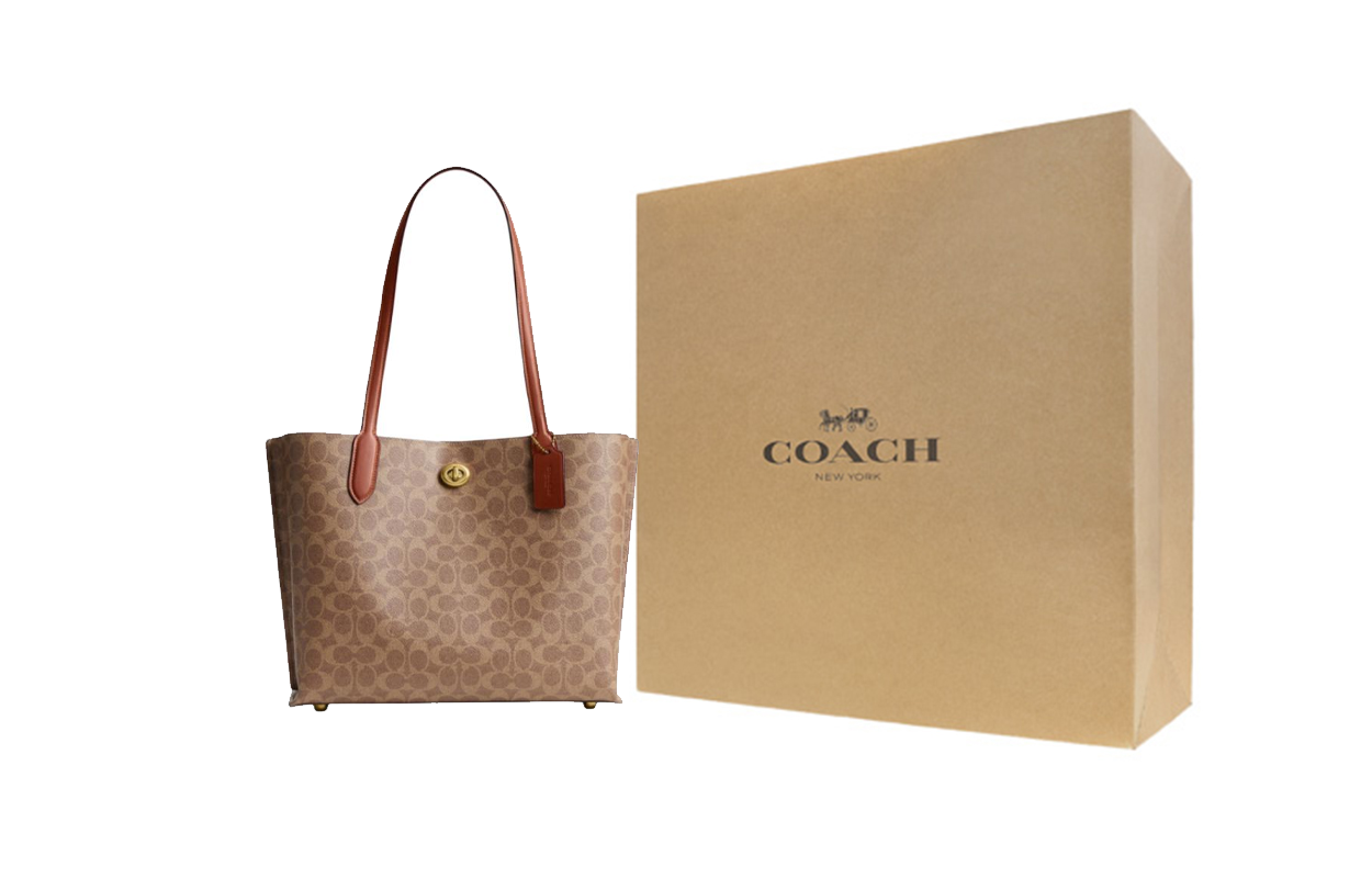 

Кожаная сумка-шоппер COACH, gift box set (basic set+желтый box)