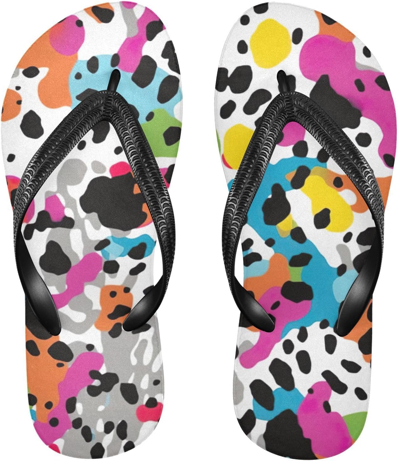 

Пляжные летние сандалии-сланцы с цветными пятнами для женщин и мужчин Kfbe, Color