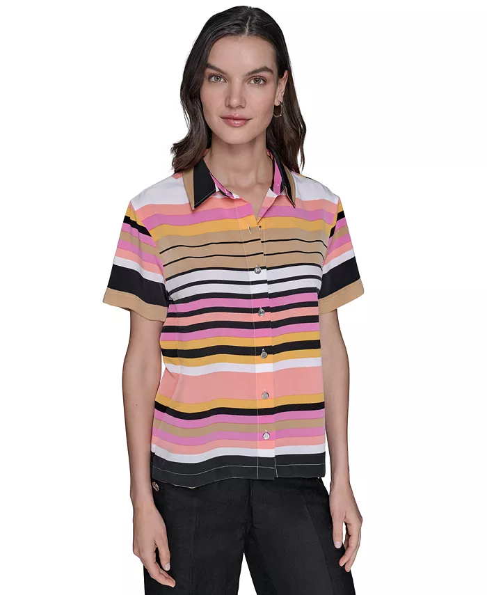 

Женская полосатая рубашка Casual Camp Shirt KARL LAGERFELD PARIS, мультиколор