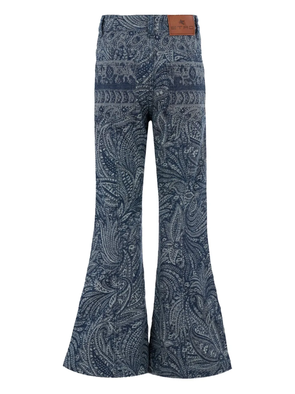 Расклешенные джинсы с узором пейсли ETRO KIDS, синий — фото 2