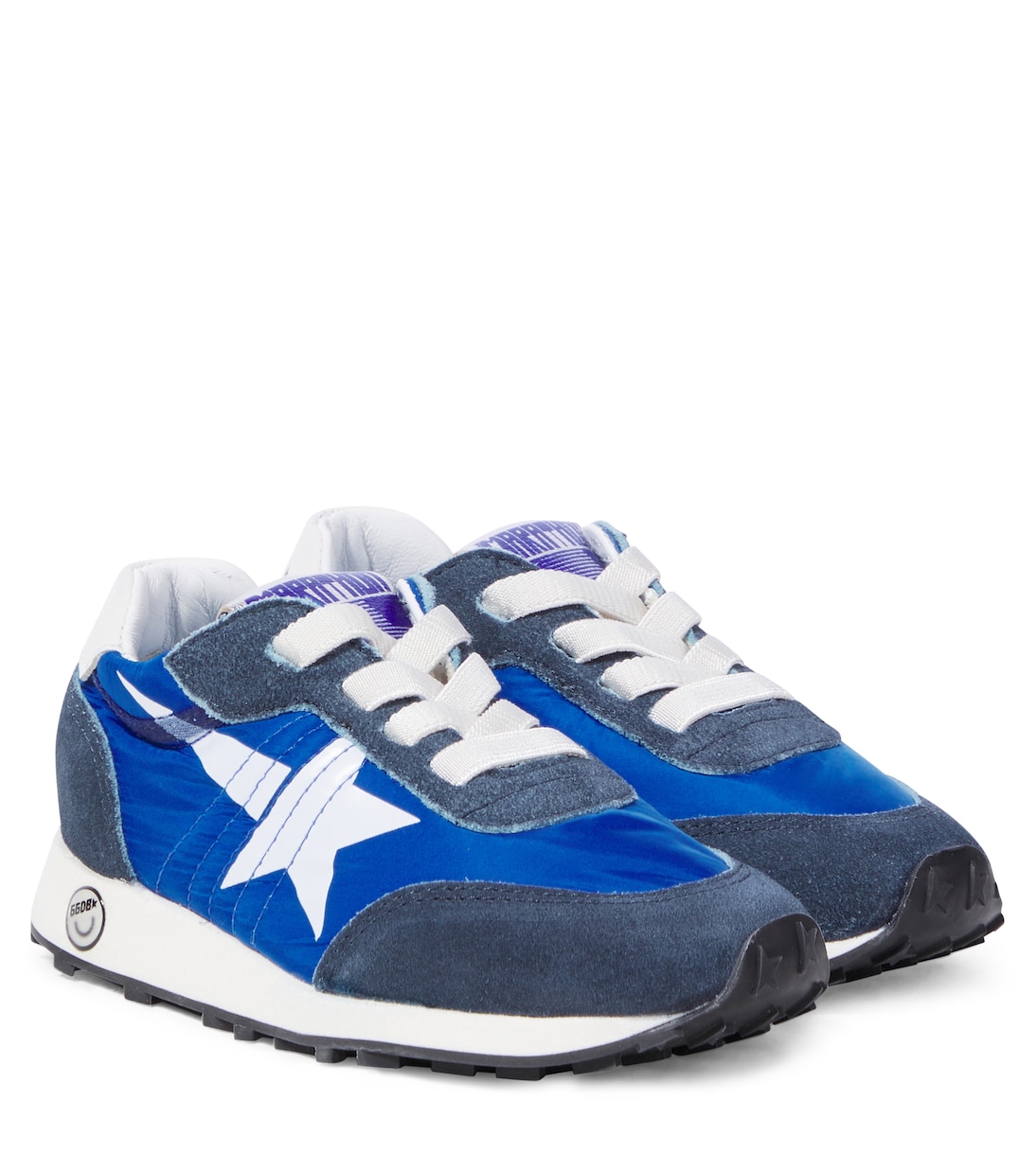 

Кроссовки Marathon с отделкой из замши Golden Goose Kids, Royal Blue/Dark Blue/White