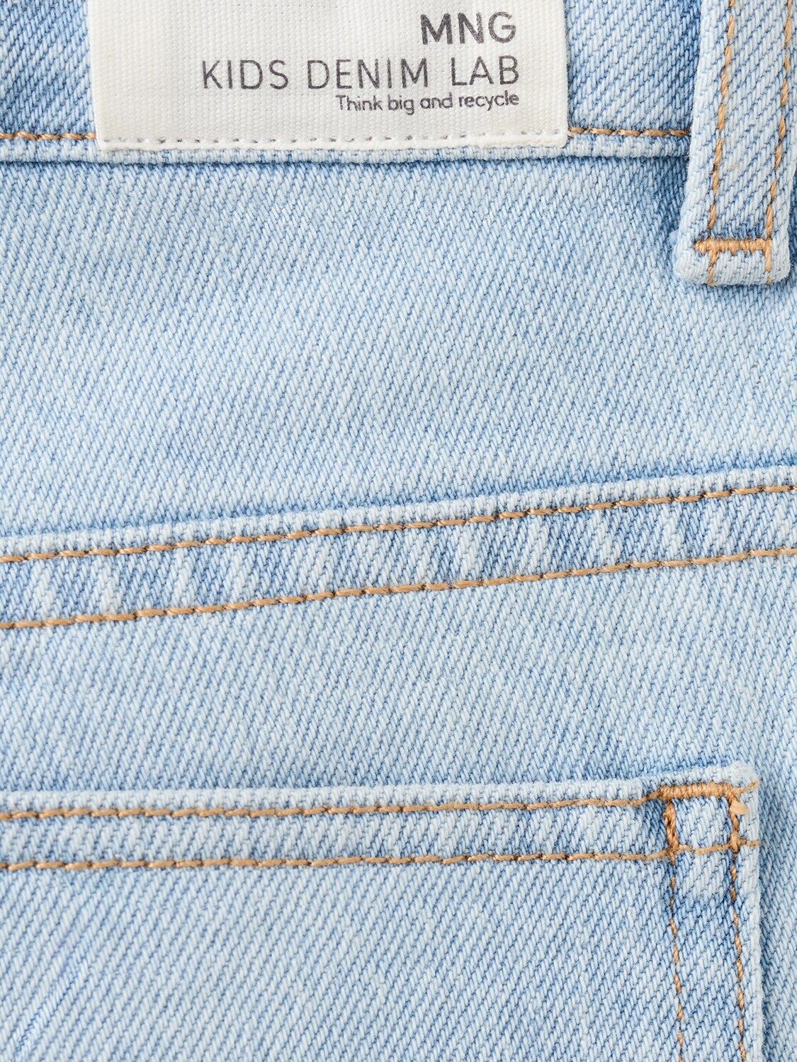 MANGO KIDS Джинсы Regular в светло-голубом цвете — фото 4