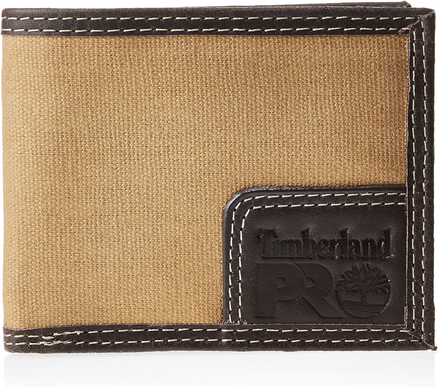 

Timberland PRO мужской кожаный бумажник из холста с задним окошком для удостоверения личности, Khaki
